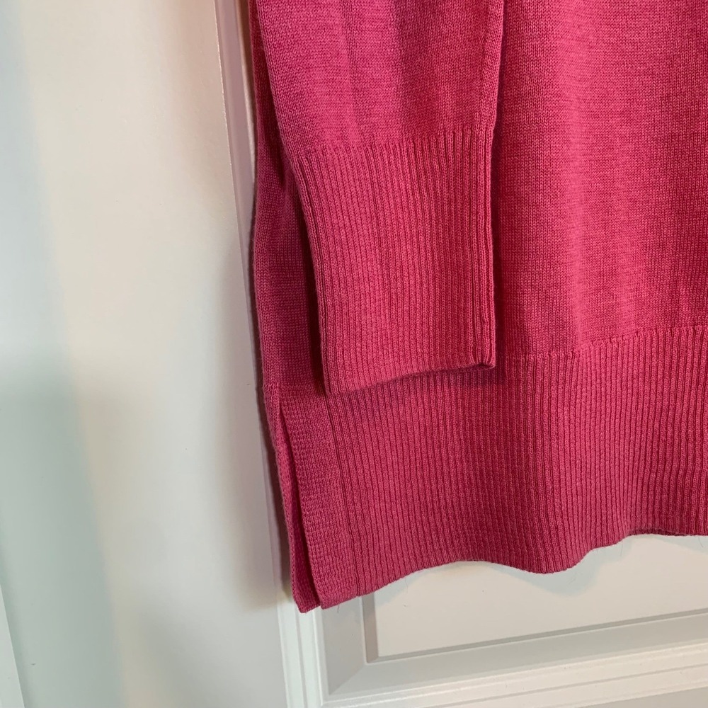 Anthropologie Pink Long Sleeve V-Neck Tunic Top XS Fits S/M Preppy Minimalist - Picture 8 of 8